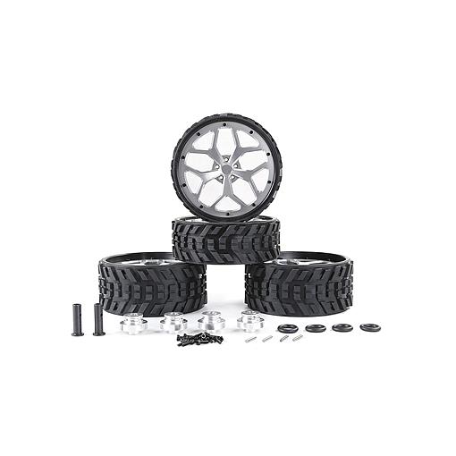 Baja CNC Wheel set (4) Bolt On Hex Beadlock AT Tyre No Inserts